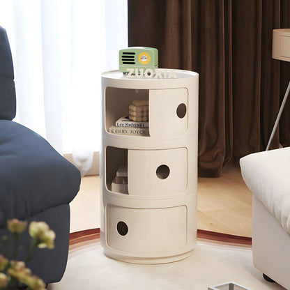 Round bedside table nordic plastic Bedside cabinet for bedroom