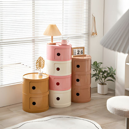 Round bedside table nordic plastic Bedside cabinet for bedroom