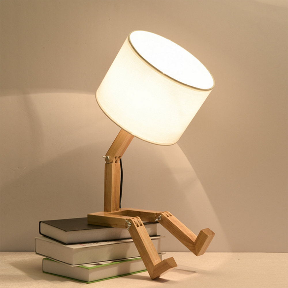 Robot Wooden Table Lamp