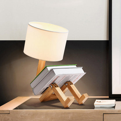 Robot Wooden Table Lamp