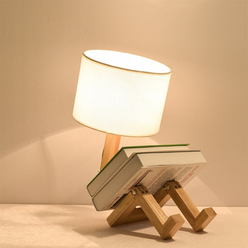 Robot Wooden Table Lamp