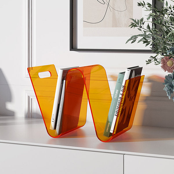 Retro Wavy Book and Magazine Stand