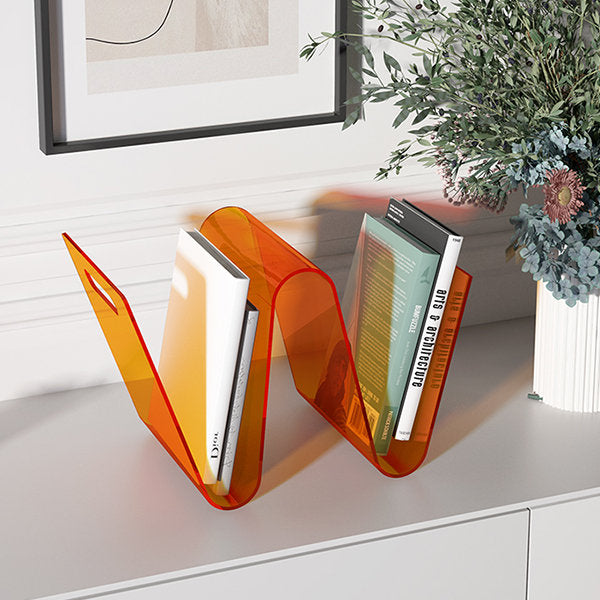 Retro Wavy Book and Magazine Stand